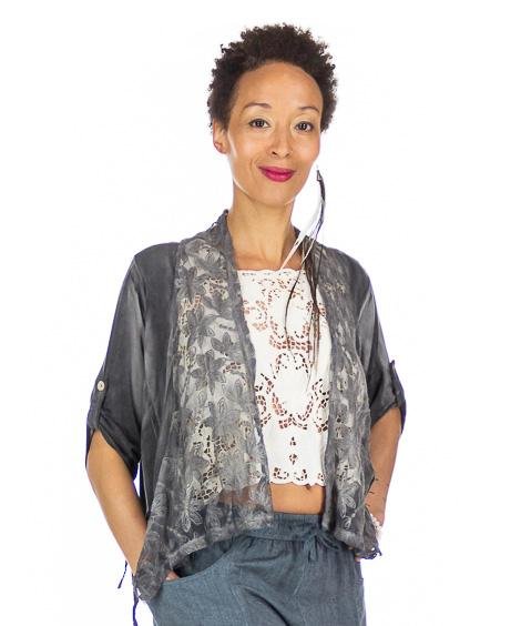 Veste dentelle en bambou et coton - Boutique Equinoxe