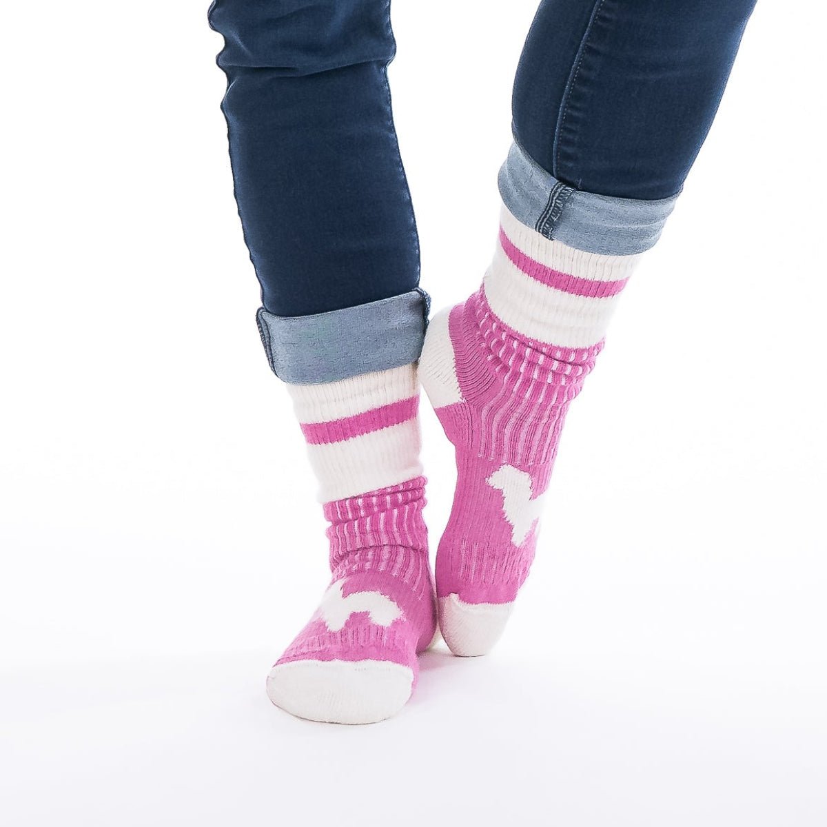 Bas en Alpaga Tradition ROSE - Fait au Québec - Boutique Equinoxe