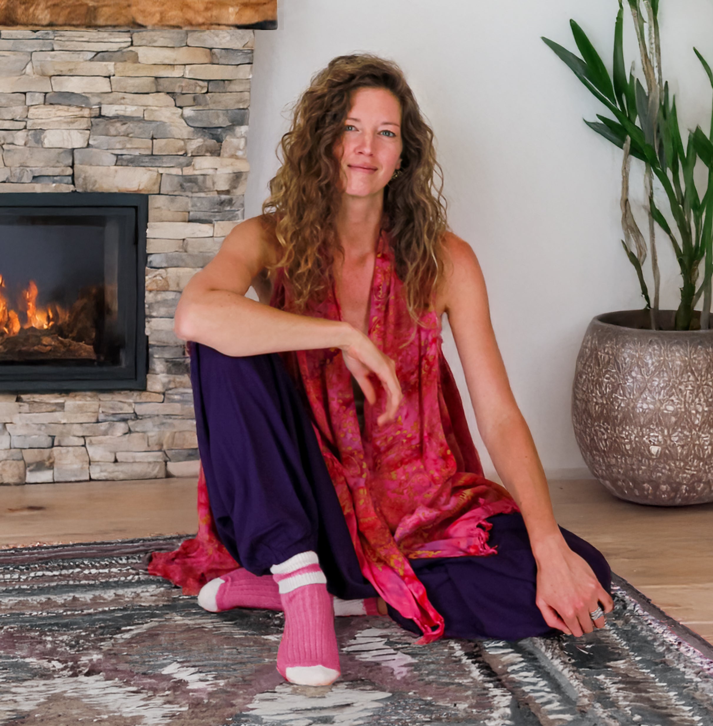 Bas en Alpaga Tradition ROSE - Fait au Québec - Boutique Equinoxe