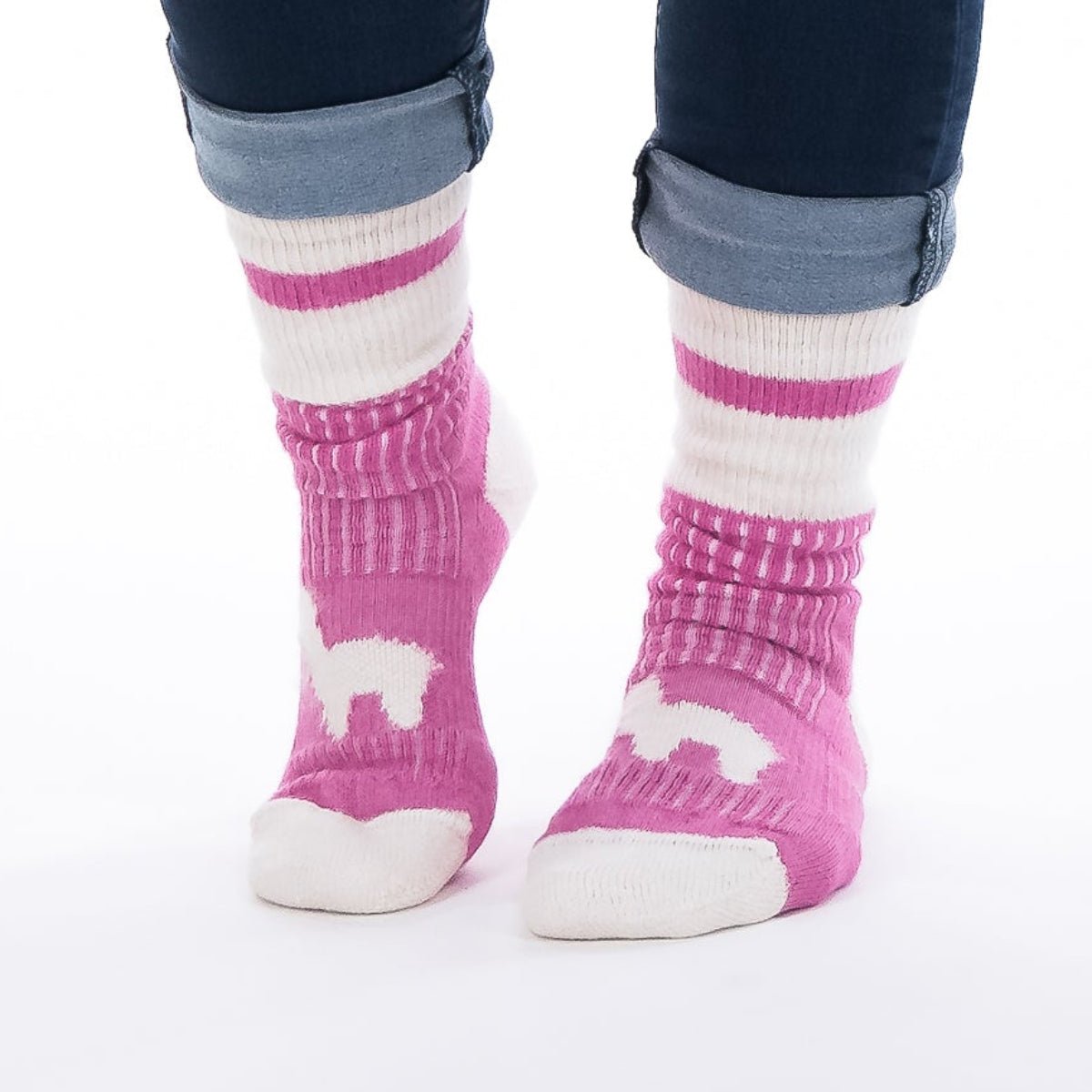 Bas en Alpaga Tradition ROSE - Fait au Québec - Boutique Equinoxe