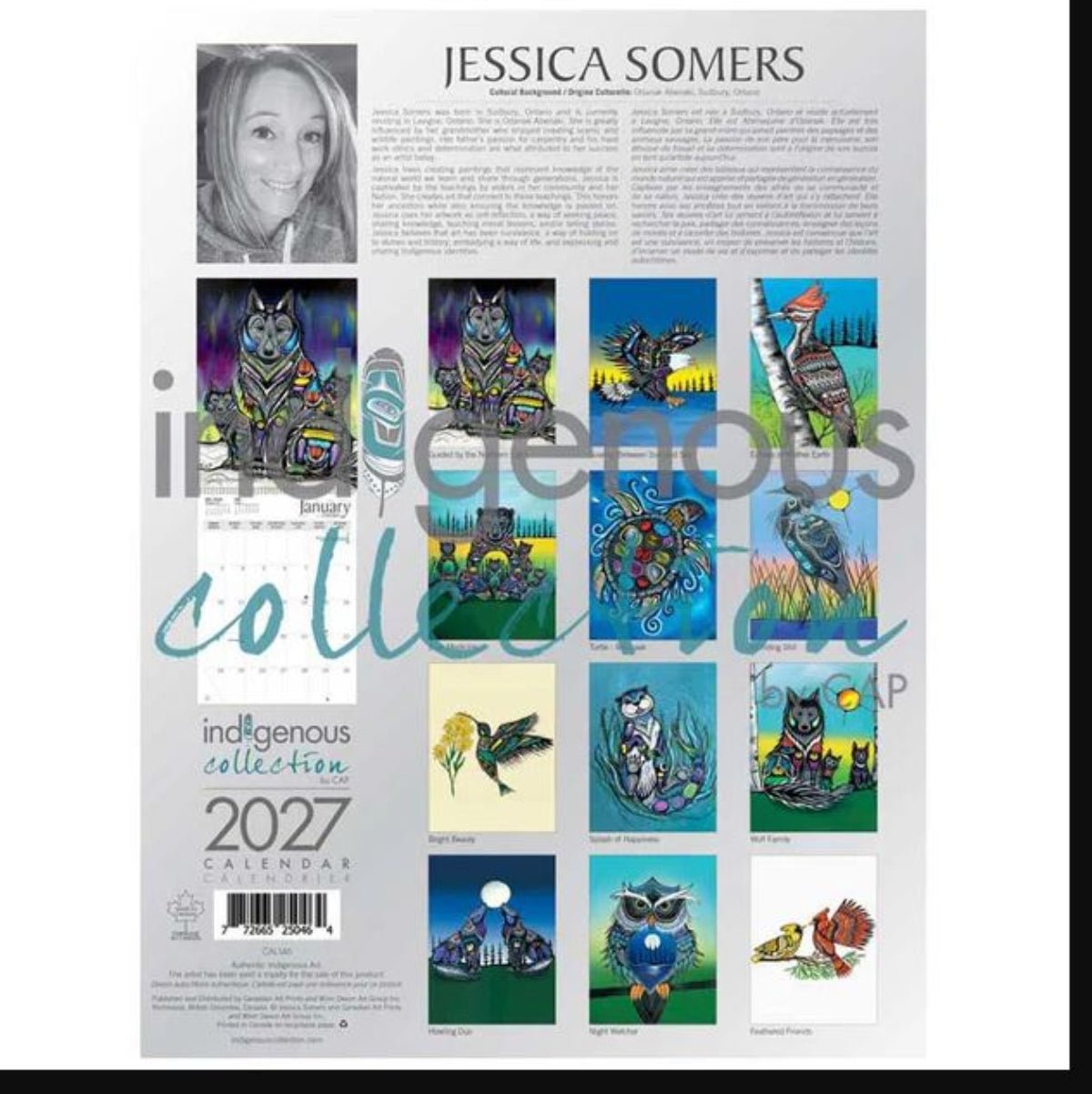 Calendrier d'art autochtone 2027 Jessica Sommers - Boutique Equinoxe