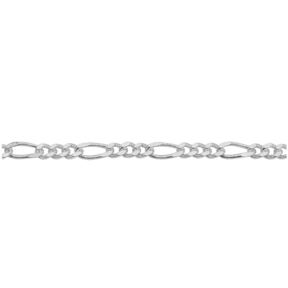 Chaine en argent sterling, Figaro, 2.9 mm - Boutique Equinoxe