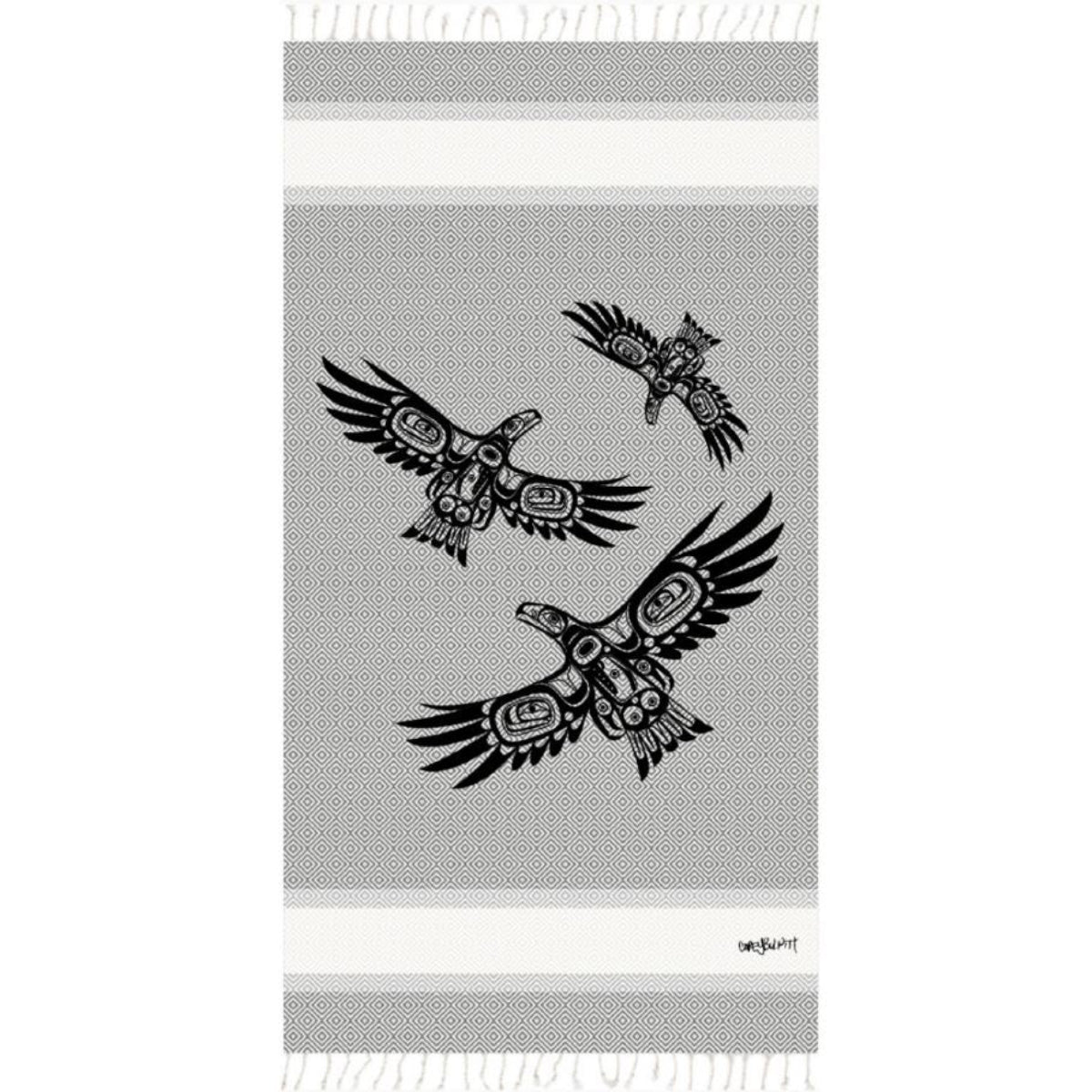 Châle / Serviette de bain en coton, art autochtone - Boutique Equinoxe