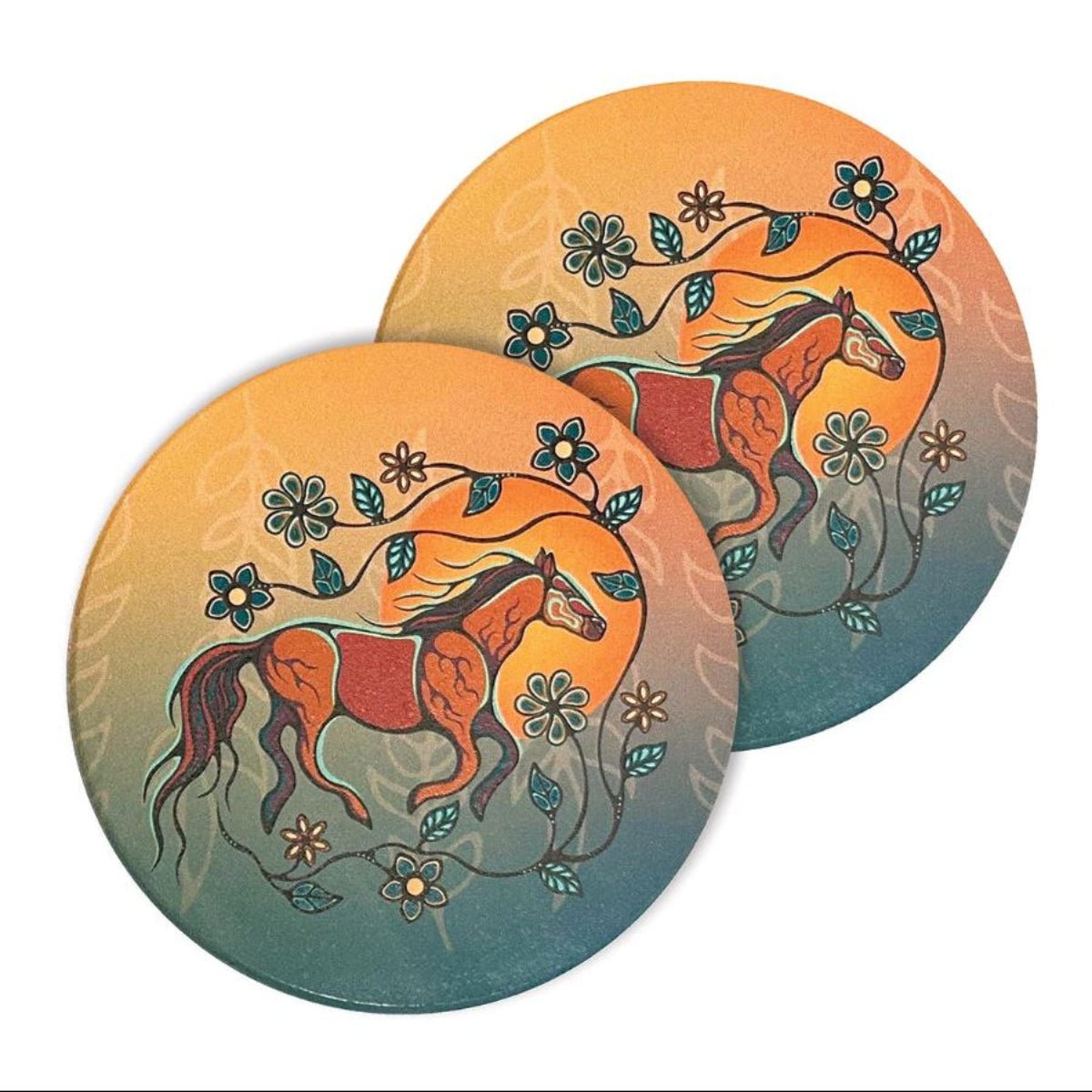 Dessous - de - verre en céramique, Cheval Par Storm Angeconeb - Boutique Equinoxe