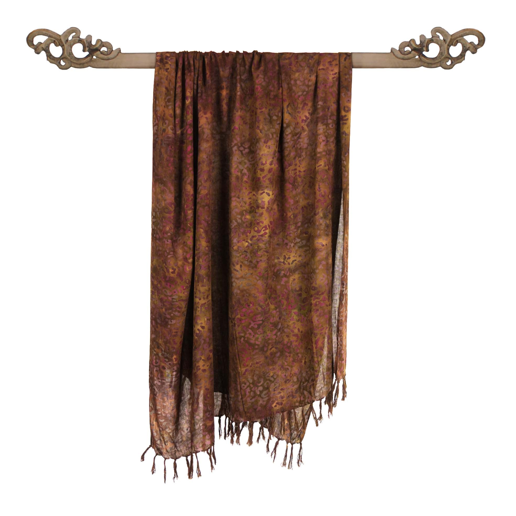 Paréo Batik Brun léopard - Boutique Equinoxe