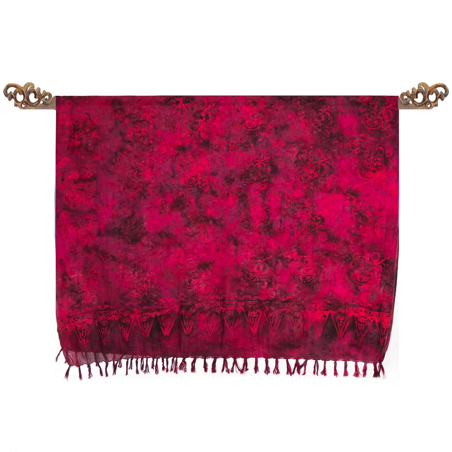 Paréo Batik fushia, rouge et violet - Boutique Equinoxe