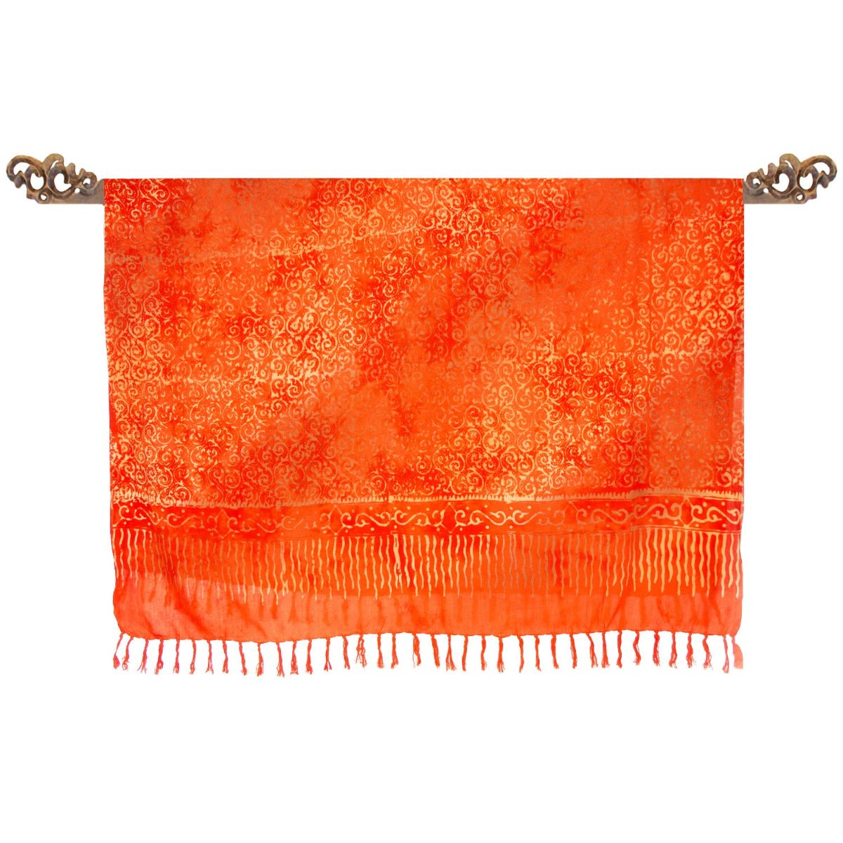 Paréo en Batik Corail - Boutique Equinoxe