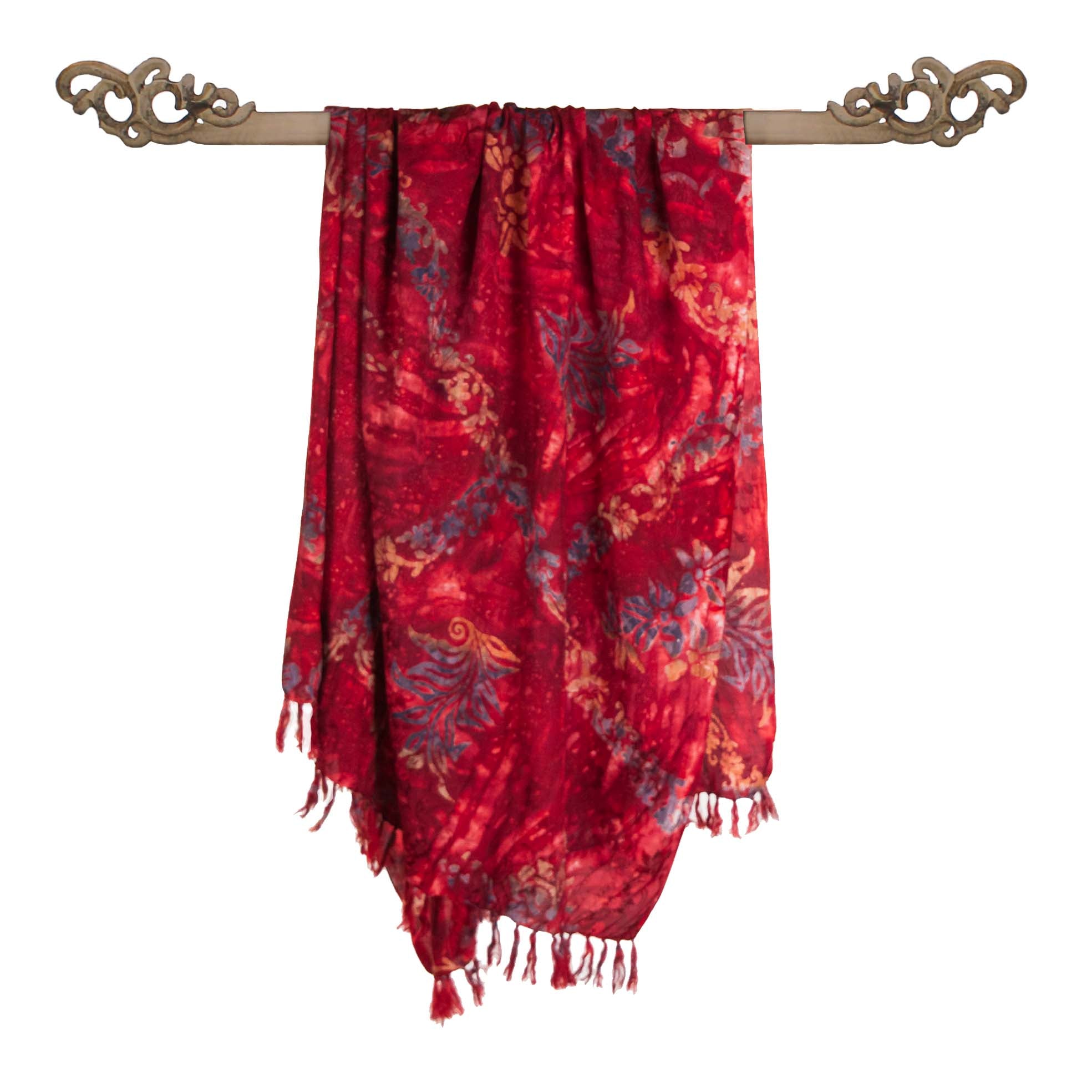 Paréo rouge batik - Boutique Equinoxe