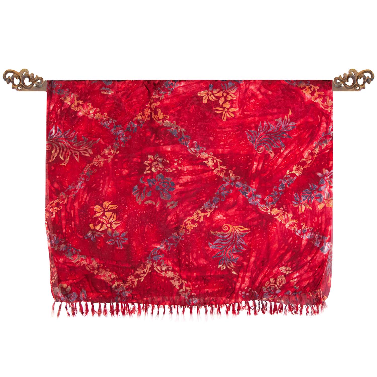 Paréo rouge batik - Boutique Equinoxe