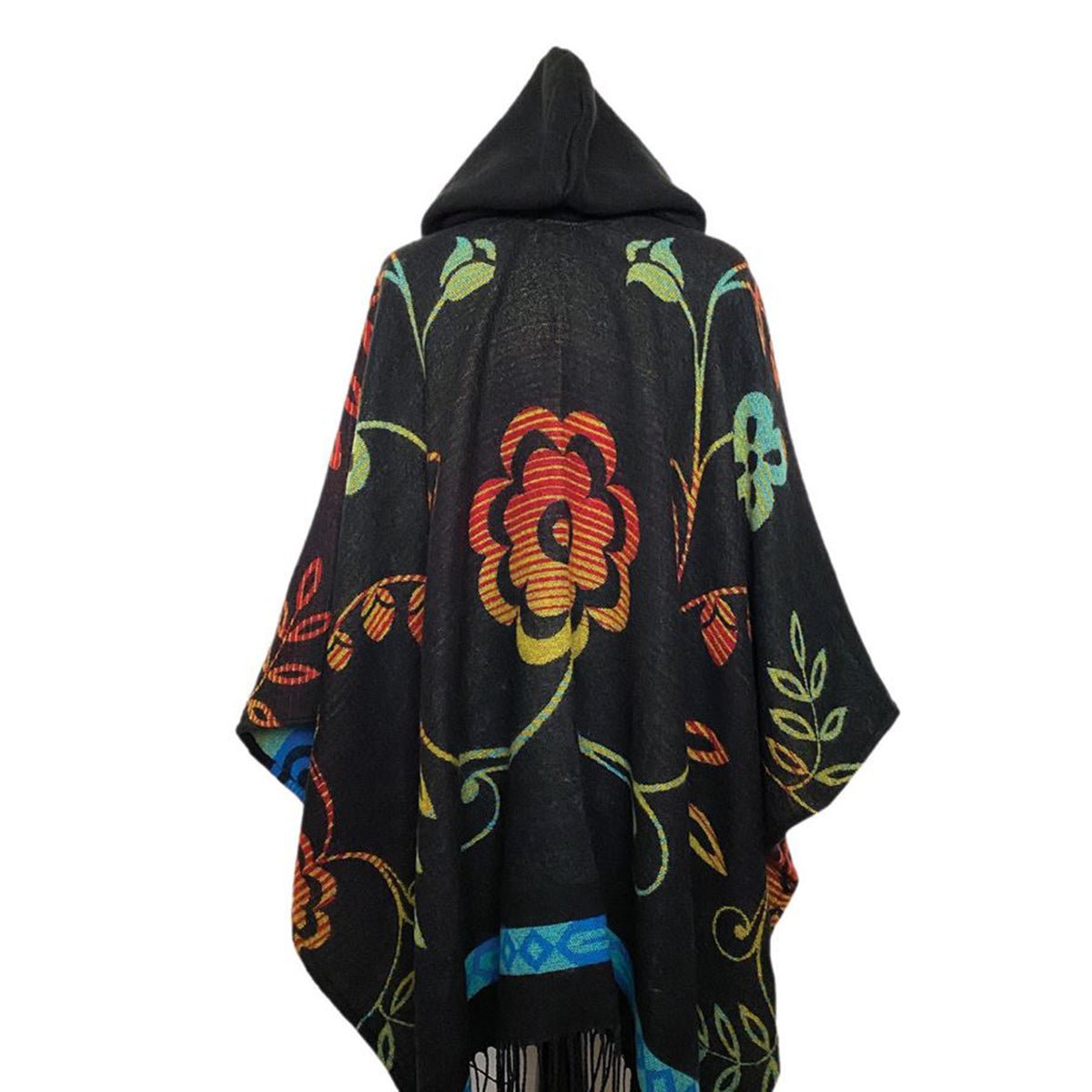 Poncho avec capuchon Honorer nos Porteuses de Vie, art autochtone - Boutique Equinoxe