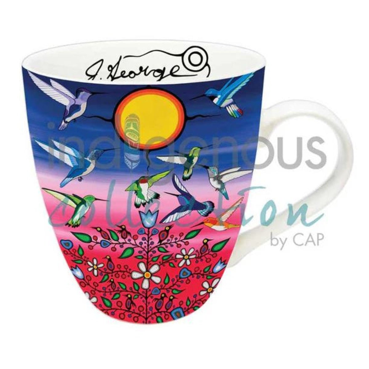 Tasse Ancêtres par Jeffrey Red George, art autochtone - Boutique Equinoxe