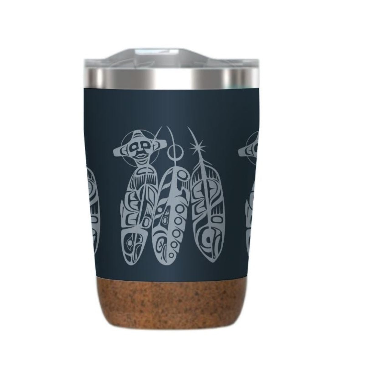 Tasse de voyage isolée, 12 oz, Plumes cycle de vie du saumon par Paul Windsor - Boutique Equinoxe