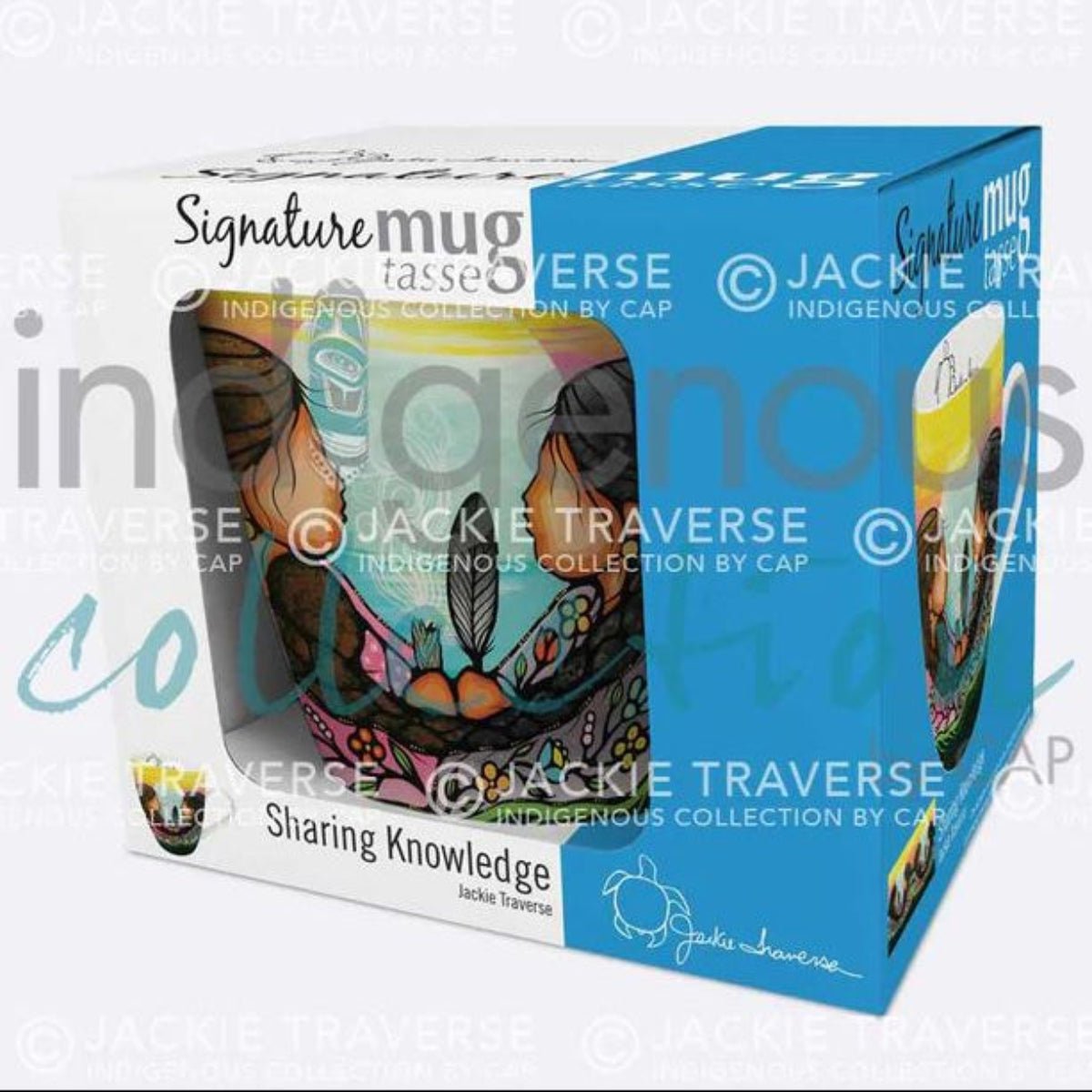 Tasse Partage de Connaissances par Jackie Traverse, art autochtone - Boutique Equinoxe