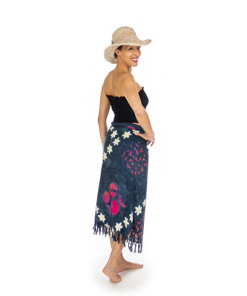 Paréo gris étoile en batik.