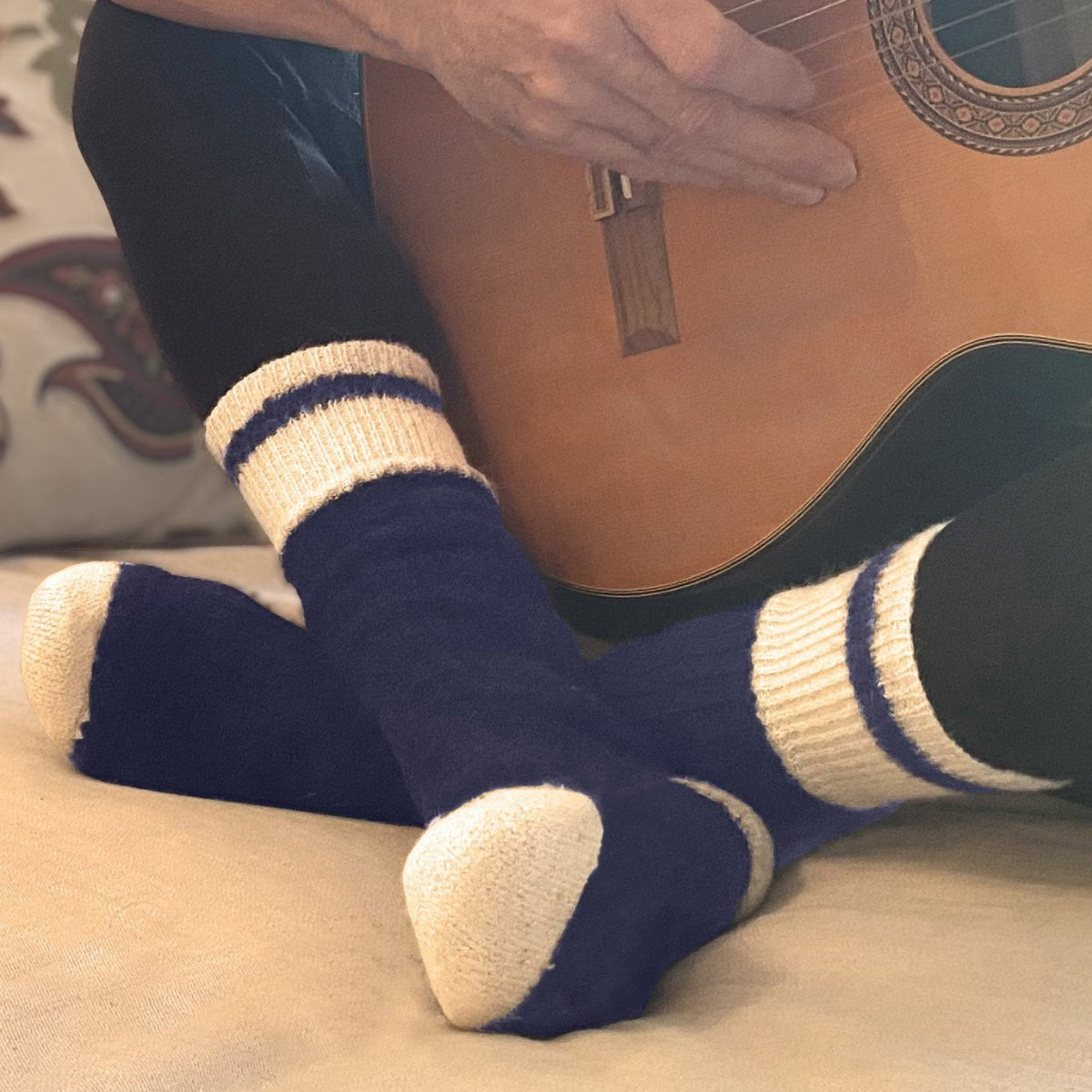 Bas en laine d'alpaga Tradition DENIM - Boutique Equinoxe