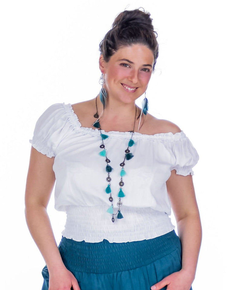 Blouse courte avec élastique - Boutique Equinoxe