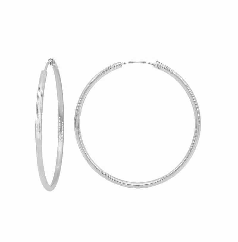Boucle d`oreille anneau argent Sterling, 40 mm - Boutique Equinoxe
