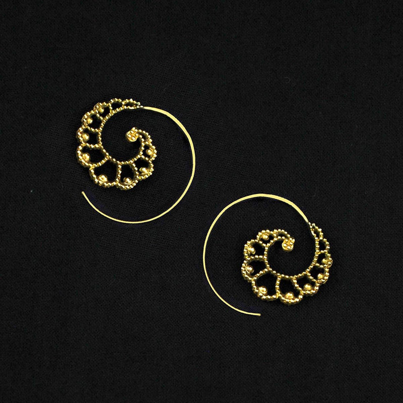 Boucle d'oreille boho spirale - Boutique Equinoxe