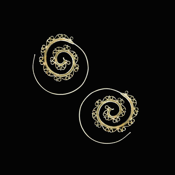 Boucle d'oreille boho spirale - Boutique Equinoxe