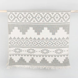 Châle / Serviette de bain turque, Atzi gris pâle - Boutique Equinoxe