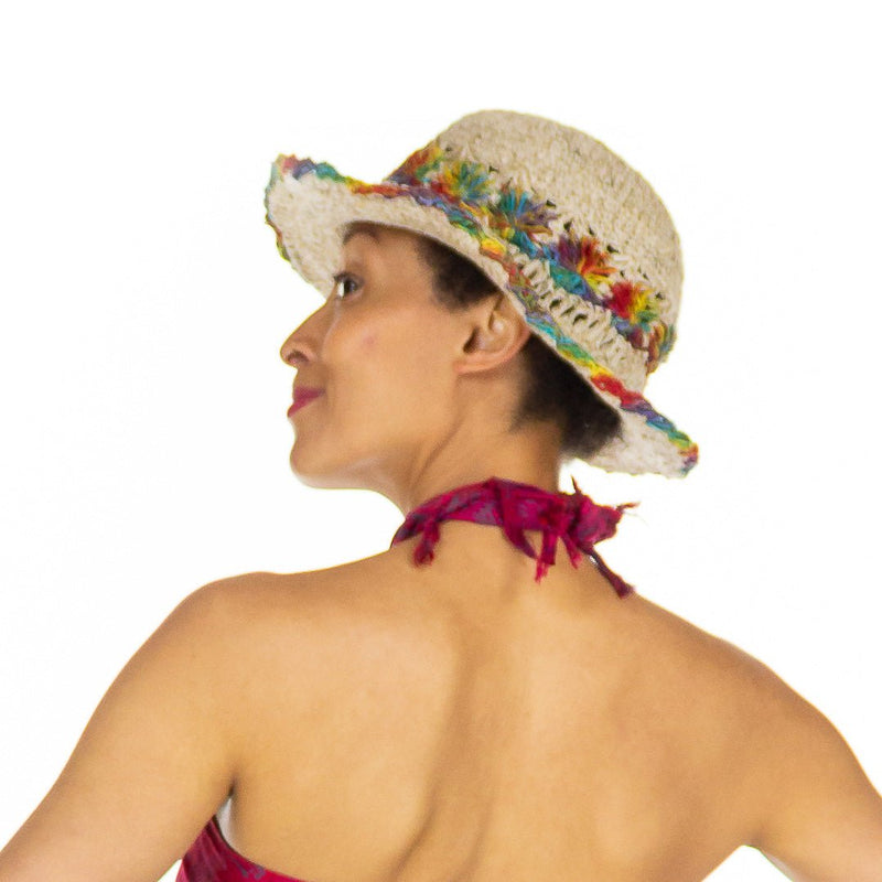 Chapeau en chanvre et coton avec bordure malléable en fil de fer - Boutique Equinoxe