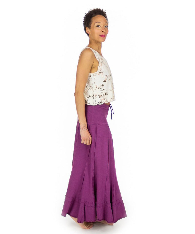 Jupe longue évasée en coton flammé - Boutique Equinoxe
