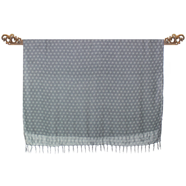 Paréo gris fleur-de-vie - Boutique Equinoxe