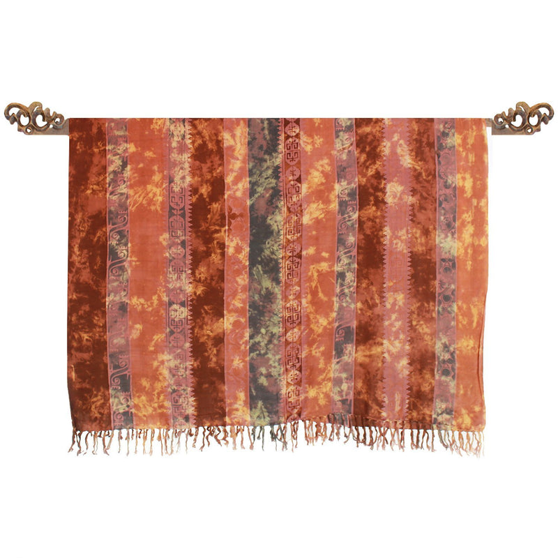 Paréo Ligné couleur Terre en batik - Boutique Equinoxe