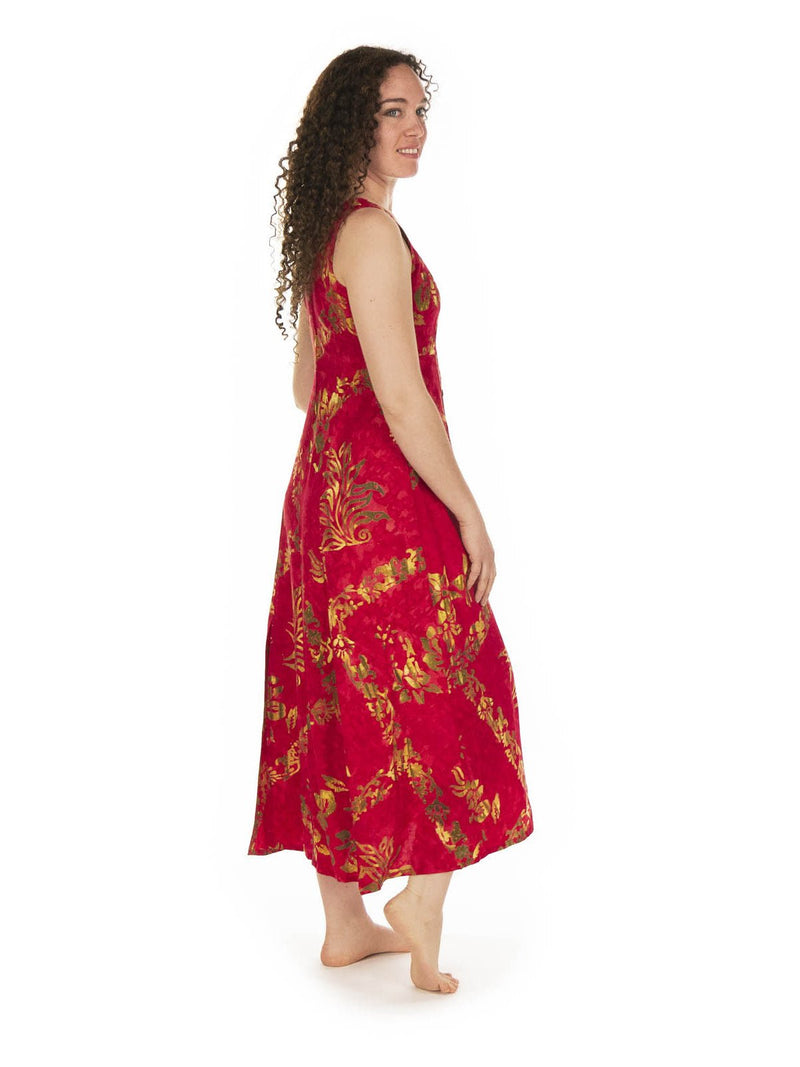 Robe Rouge longue taille haute - Boutique Equinoxe